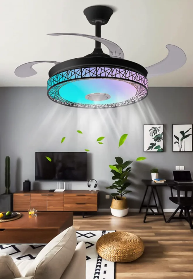 This Invisible Ceiling Fan Lights Up and Has A Built-In Speaker