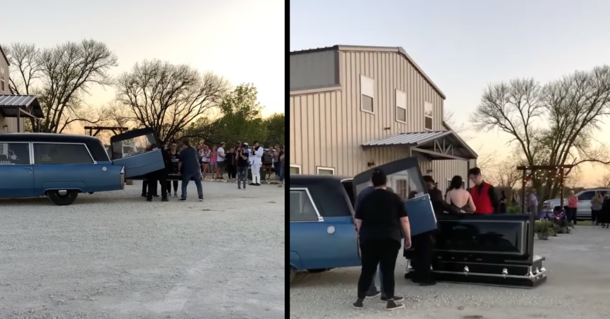 Teens Arrives to Prom Inside A Casket, Emerges Wearing a Black Dress [Video]