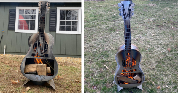 This Guitar Shaped Fire Pit Is Perfect For The Music Lover In Your Life