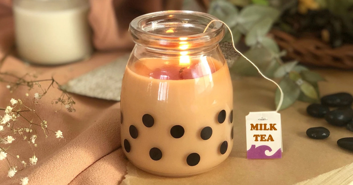 You Can Get A Milk Tea Boba Candle For The Person That Loves Bubble Tea