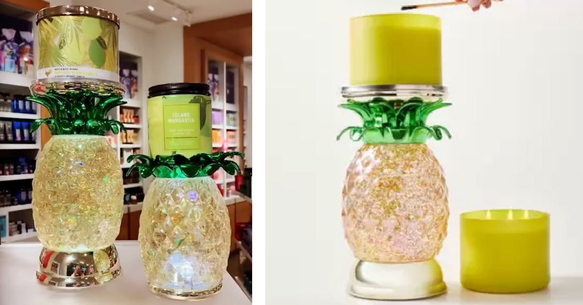 Bath & Body Works is Selling A Water Globe Pineapple Candle Holder