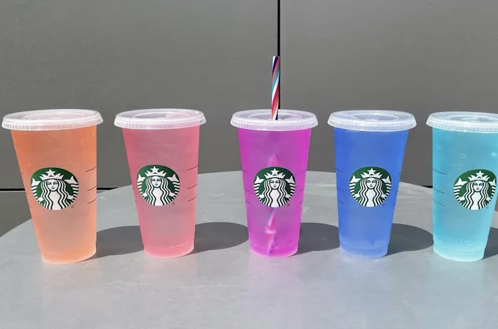 New 2022 Starbucks Reusable Color Changing Mystery 24 oz Cold Cup Full Set  Of 5