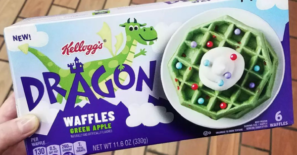 Kellogg’s Releases Dragon Waffles That Are Colored Green and Taste Like Green Apple