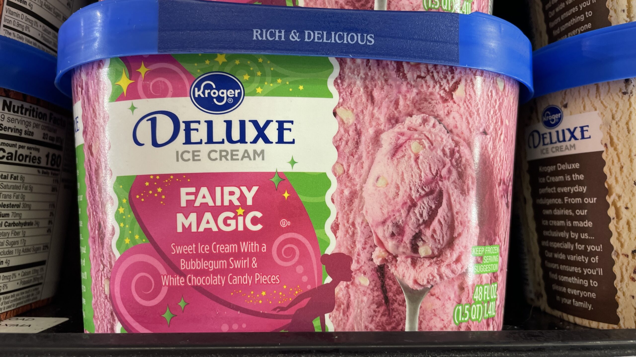 Kroger is Selling Fairy Magic Ice Cream with A Bubblegum Swirl and White Chocolate Candy Pieces