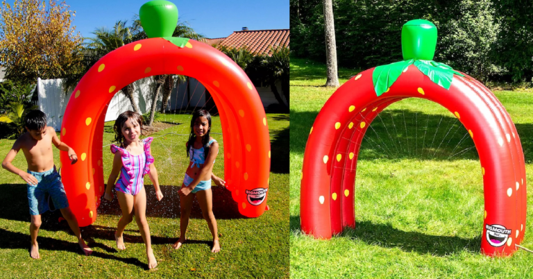 You Can Get A Giant Strawberry Tunnel Sprinkler That’s 6 Feet Tall and It Just Screams Summer