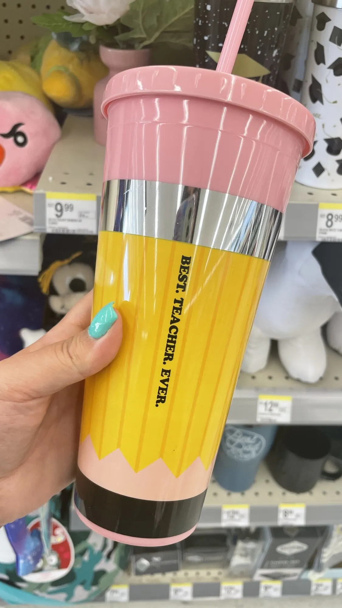 Pencil Best Teacher Ever Water Tumbler – Squishy Cheeks