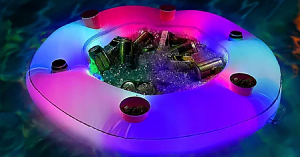 You Can Get An LED Floating Pool Bar To Light Up Your Nighttime Swim