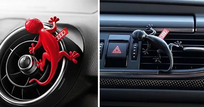  For Audi Gecko Cockpit Air Freshener Black slightly woody :  Automotive
