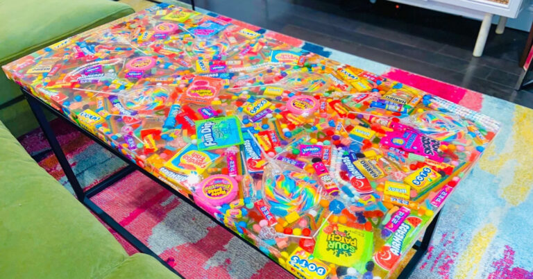 This Candy Coffee Table Is Made From Pieces of Your Favorite Colorful Candy 
