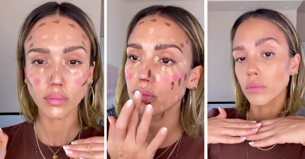 Jessica Alba Slays Doing The Latest Viral Makeup Hack And I Can’t Stop Watching