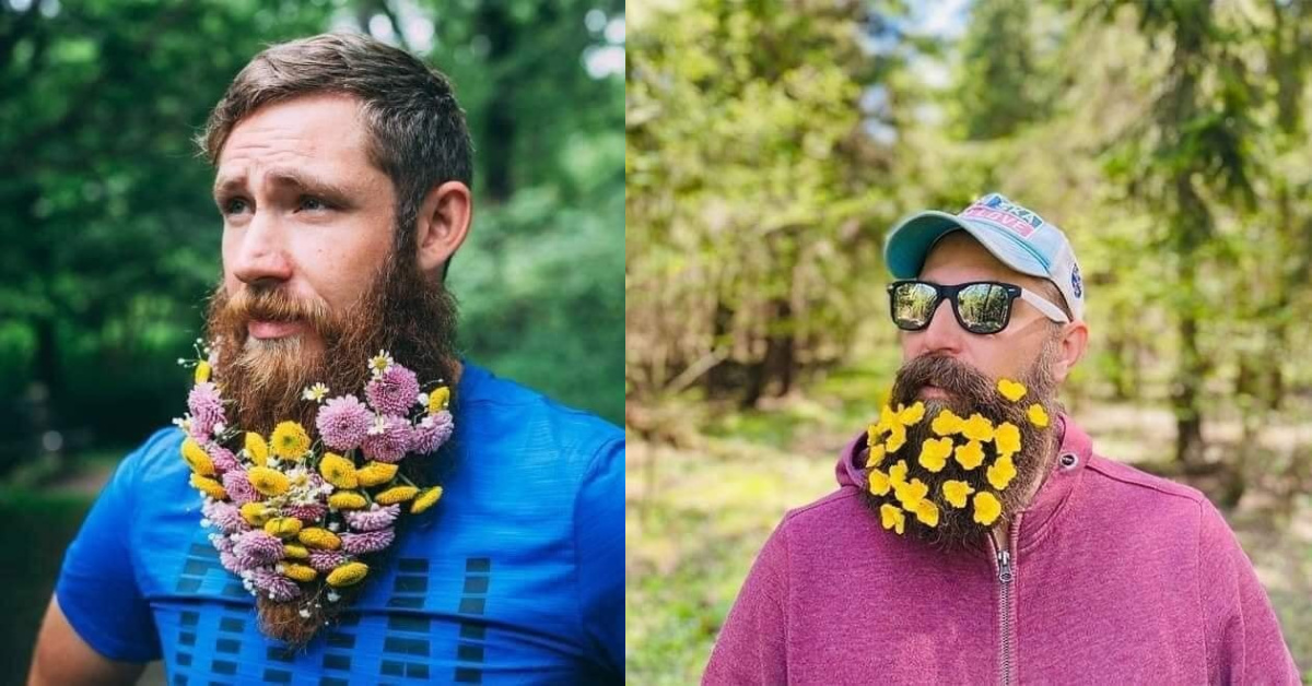 Men Are Decorating Their Beards with Flowers and It’s The Best Thing Since Men Rompers