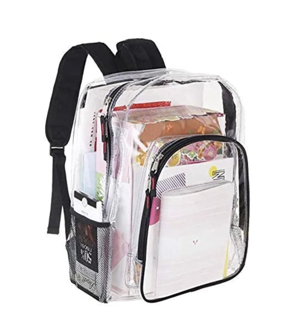 A CCSD school requires clear backpacks for students