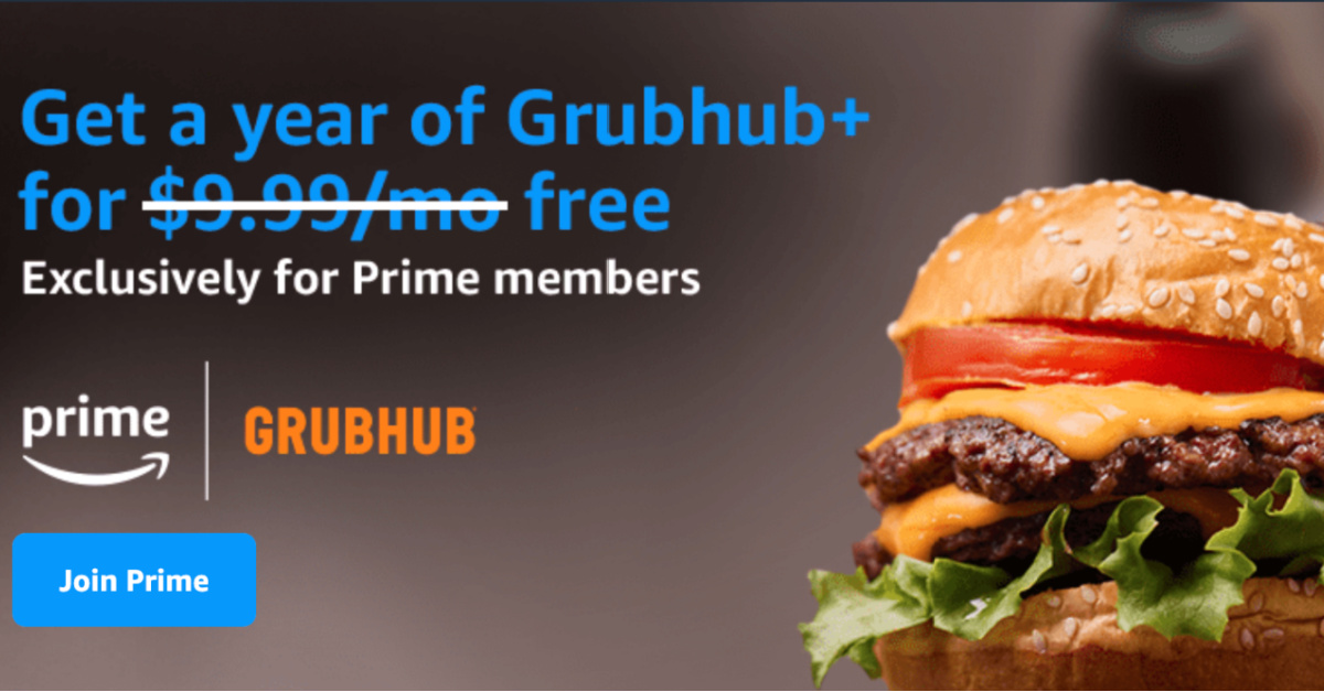 Amazon Prime Members Can Now Get A Free 1-Year GrubHub Membership. Here’s How.