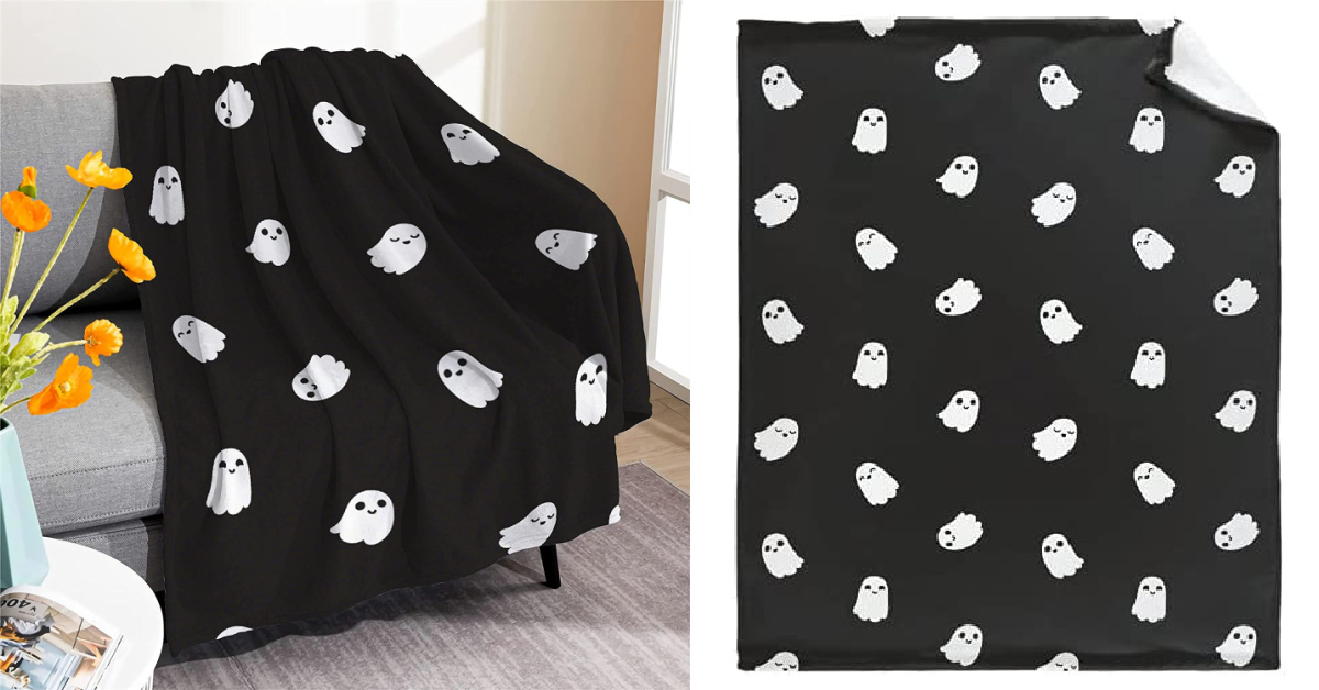 Move Over HomeGoods, This Ghost Blanket Is Giving Us All The Adorable Vibes for Spooky Season