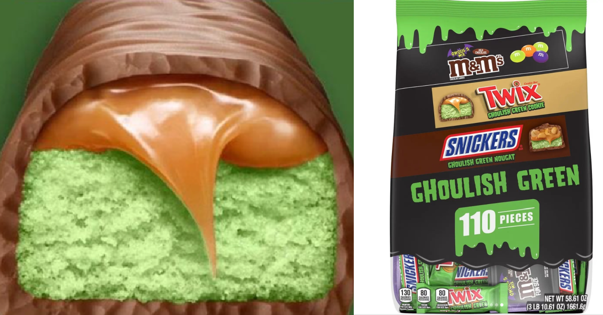 Twix and Snickers Is Coloring Their Candy Ghoulish Green For Halloween