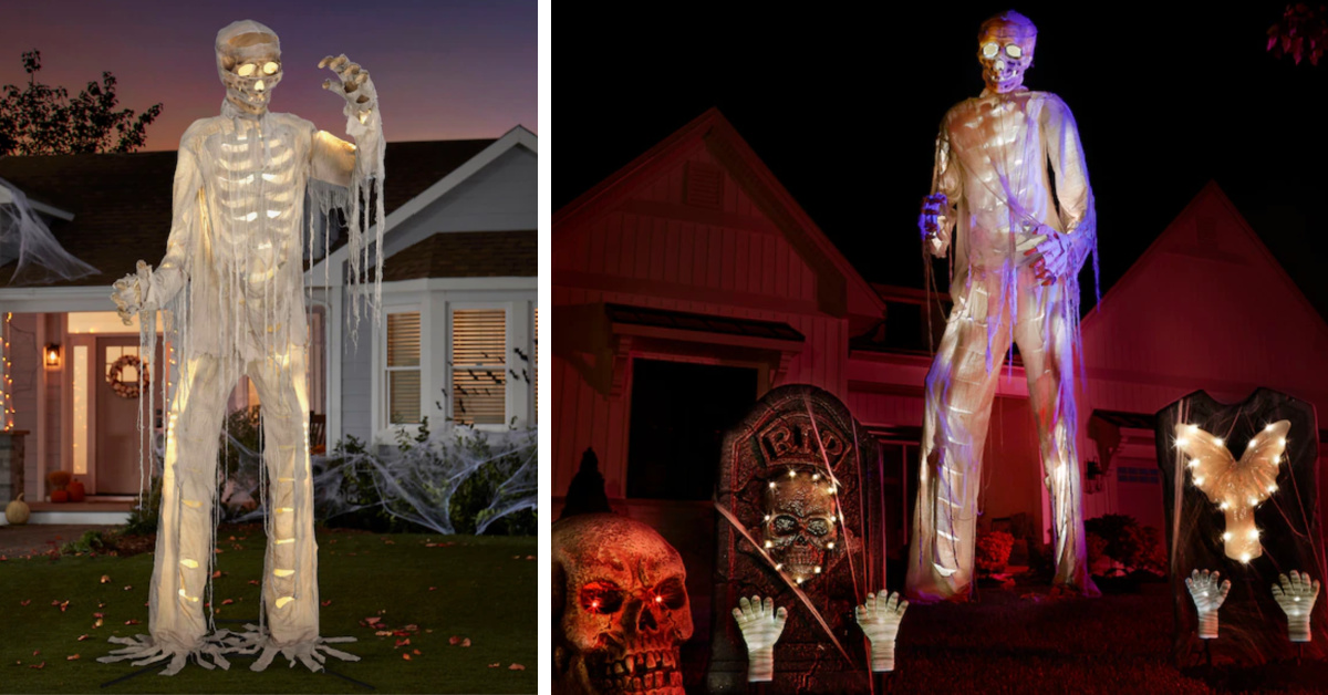 Lowe’s is Selling a 12-ft Animatronic Skeleton Mummy You Can Put In Your Yard for Halloween