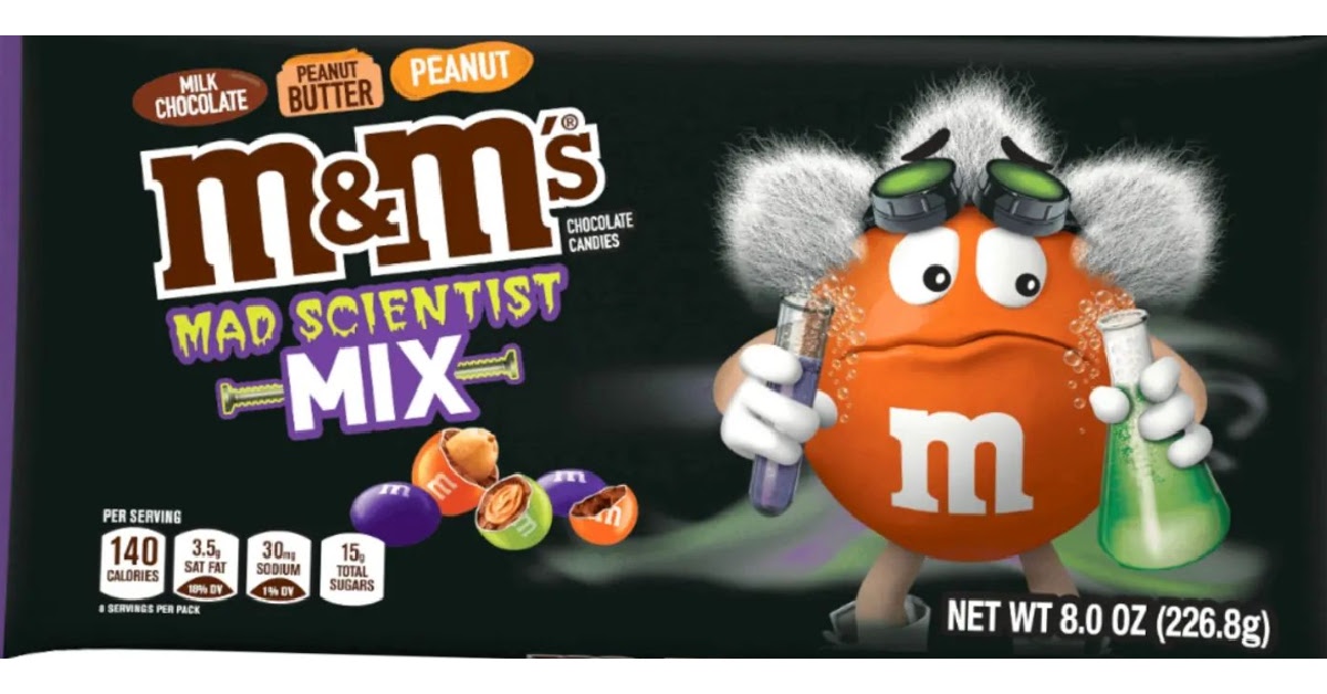 M&M Releases New Mad Scientist Candy Packs That Feature Ghoulish Halloween Colors