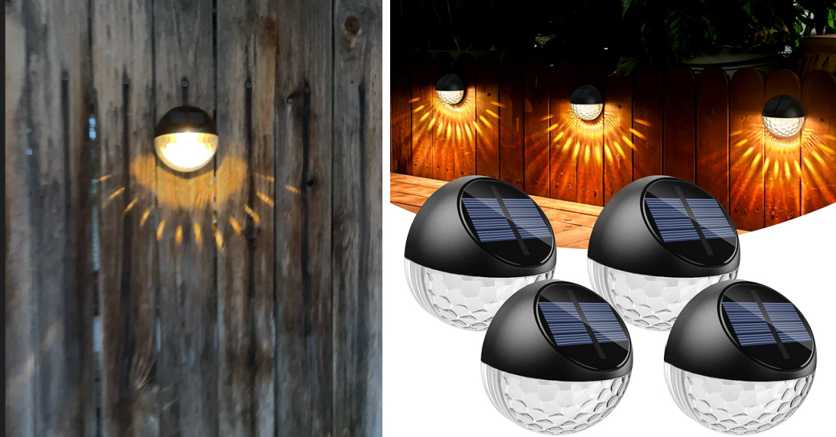 You Can Get Solar Fence Lights That Cast Sun Bursts On Your Fence at Night