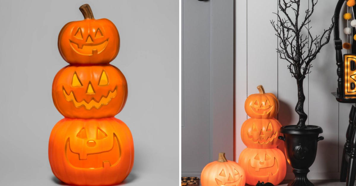 Target Is Selling A $20 Pumpkin Stack That Light Up Just Like Jack-O-Lanterns But Without The Slimy Mess