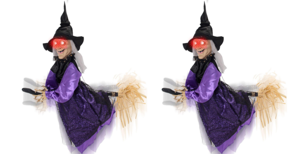 This Animated Wicked Witch Looks Like She’s Actually Riding Her Broomstick and I Want It for Halloween