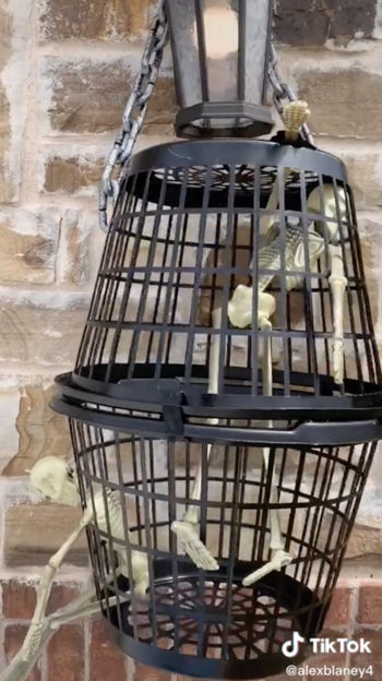 People Are Making Hanging Skeletons Baskets That Are Perfect for Halloween