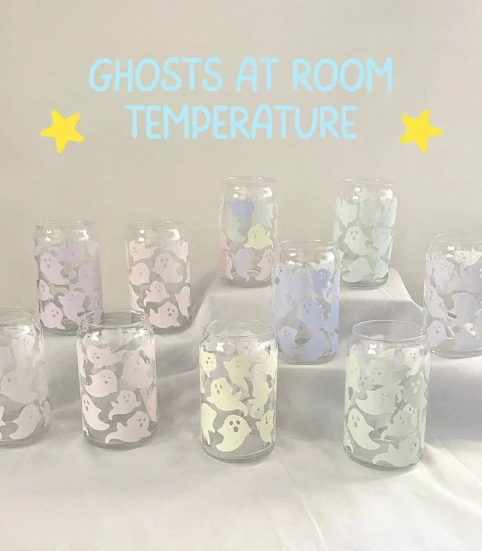 Way to Celebrate 20oz Color Changing Glass Ghost Sipper with Lid