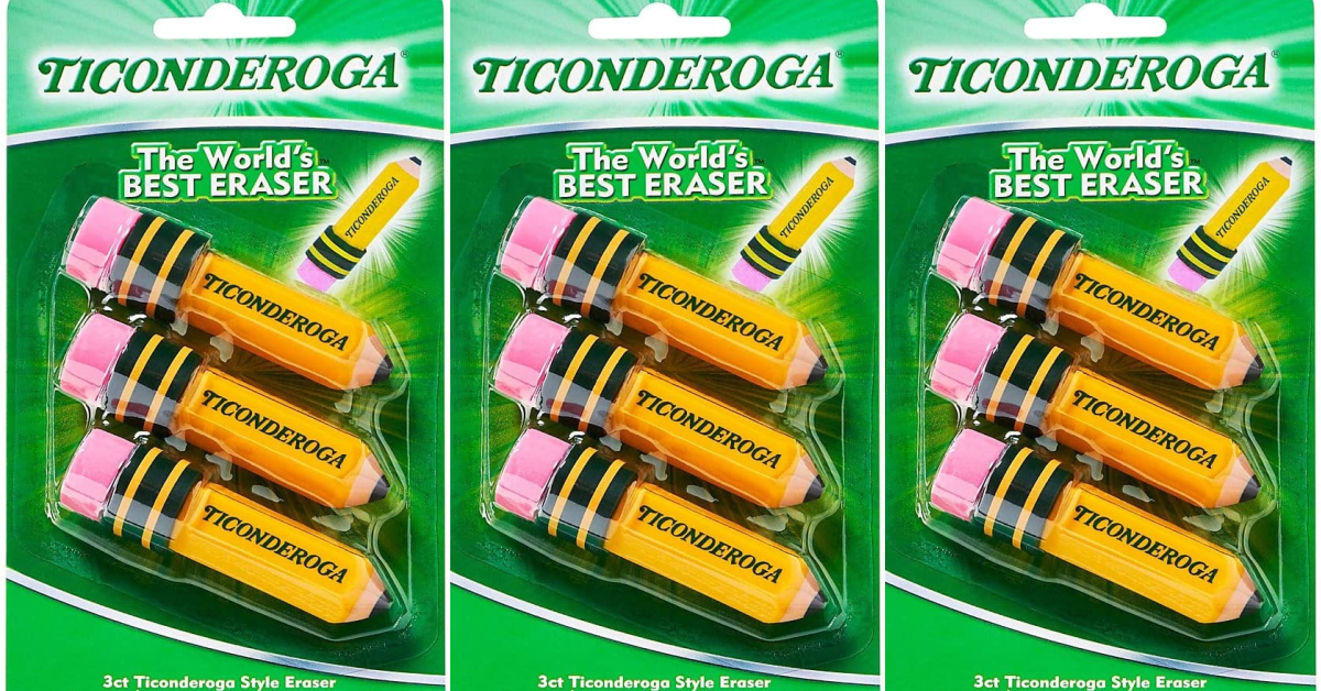 You Can Get Ticonderoga Erasers for Under $3 Just in Time for Back to School
