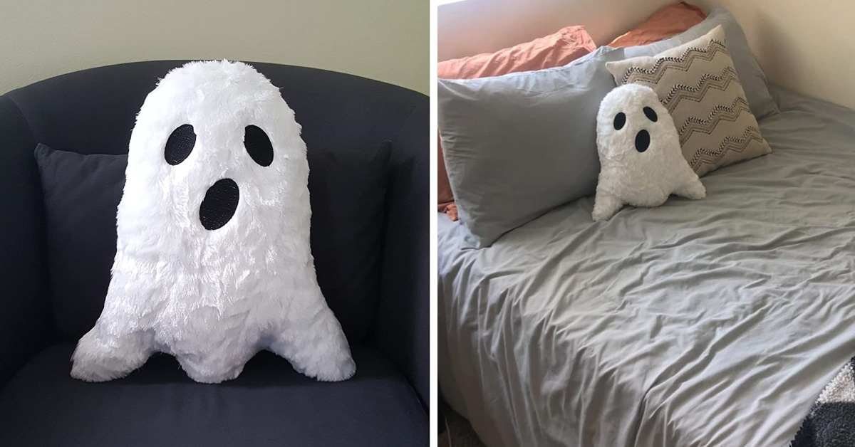 This Furry Ghost Pillow Will Help Bring Spooky Vibes To Your Home Just in Time for Halloween