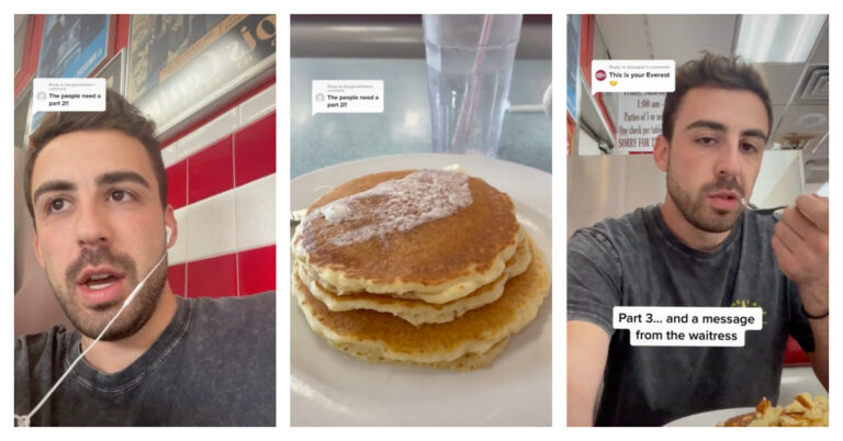 This Guy is Currently Eating Pancakes in A Diner and TikTok is Here For It