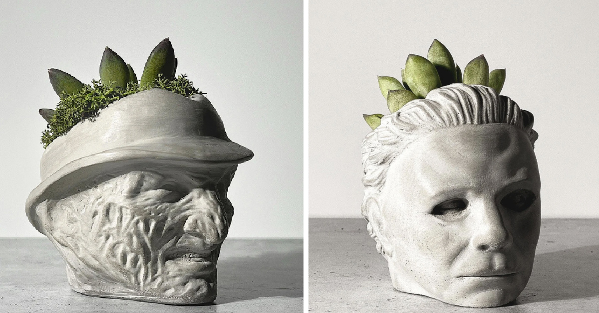 These Horror Concrete Succulent Planters Will Keep You In The Halloween Spirit All Year Long