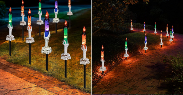 These Skeleton Hand Pathway Lights Are The Perfect Addition to Your Yard for Halloween