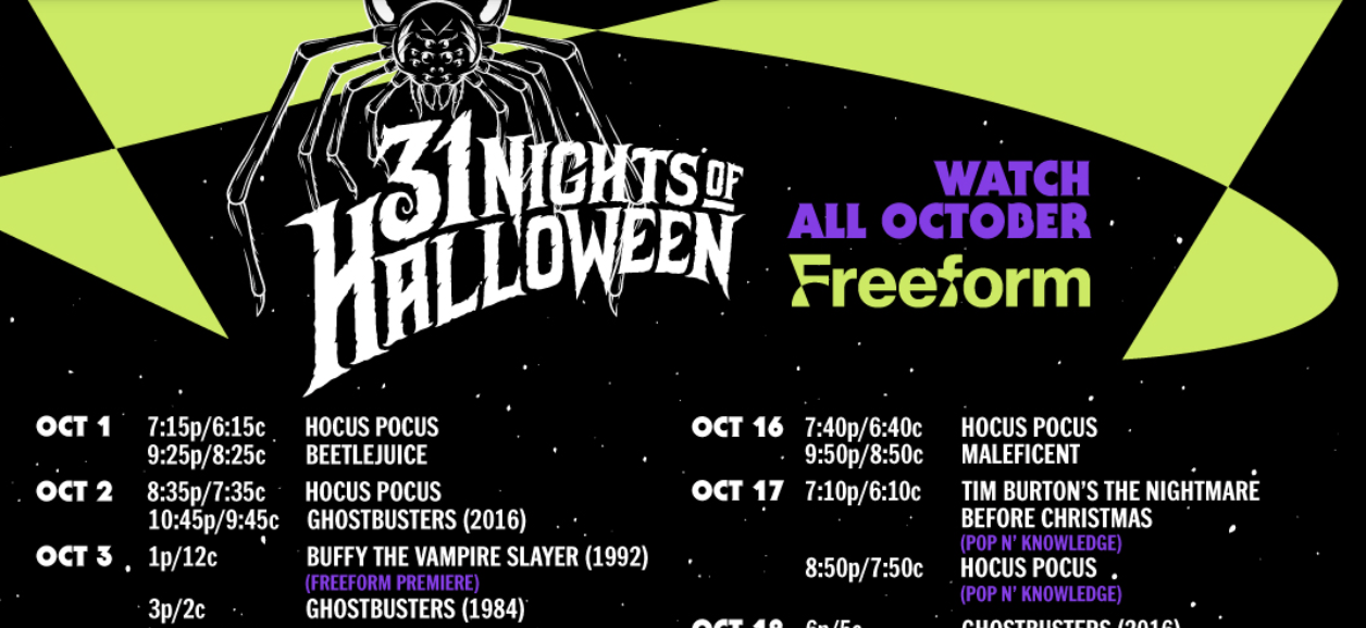 Freeform’s 31 Days of Halloween Movie Schedule Is Here So You Can Plan Out Your Entire October