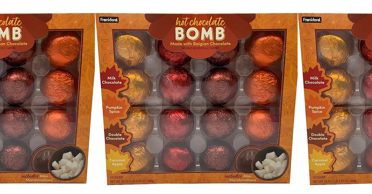 You Can Get A 16-Count Hot Chocolate Bomb Box That Includes A Caramel Apple Flavor