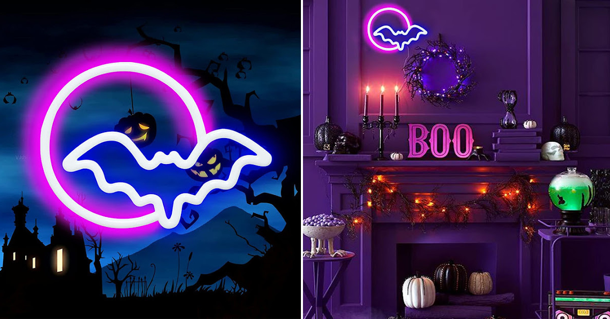Amazon is selling A $14 Bat And Moon Neon Sign And It’s Wicked Cool