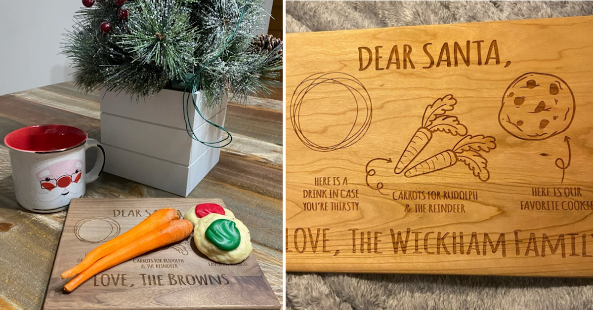 This Personalized Santa Treat Board Is Exactly What You Need For Santa’s Milk And Cookies