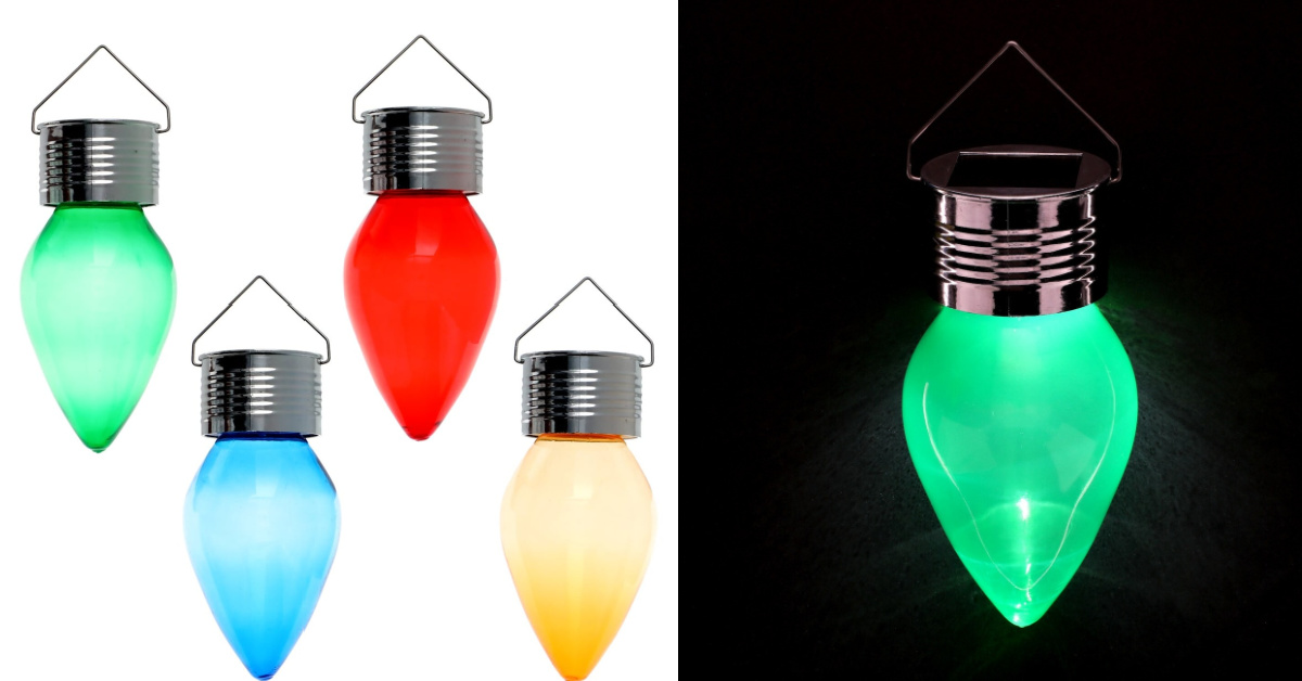 Dollar Tree Is Selling Hanging Solar LED Light Bulbs You Can Put In Your Yard for Christmas