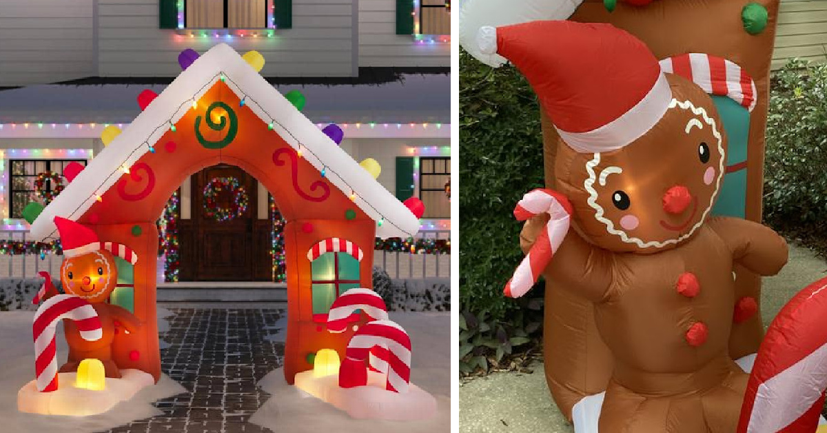 Home Depot Is Selling An Inflatable Gingerbread Archway And It Will Make Your Yard Look Just Like Christmas Town