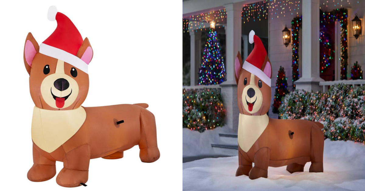 Home Depot is Selling A 4 Foot Inflatable Corgi That’ll Bring Christmas Cheer to Your Yard