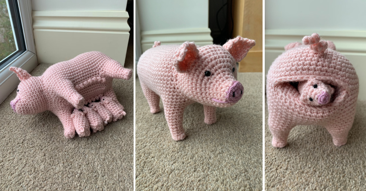 You Can Crochet A Birthing Momma Pig And It Is Adorable