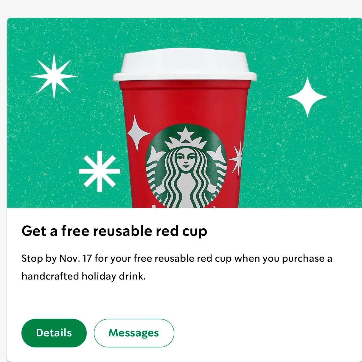 How to get your free Starbucks reusable red cup on Nov. 17
