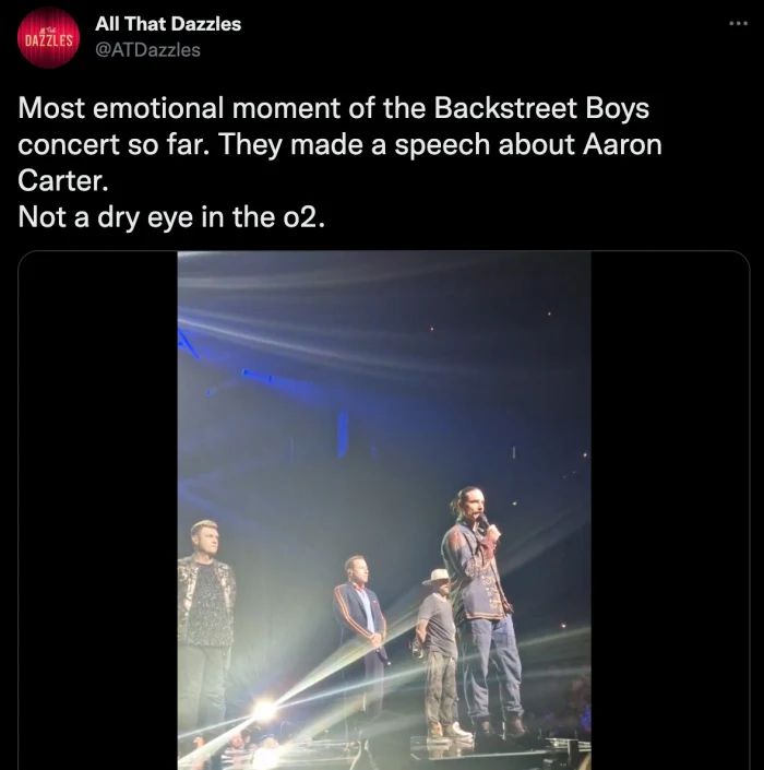 Backstreet Boys pay tribute to Aaron Carter at London concert: 'We