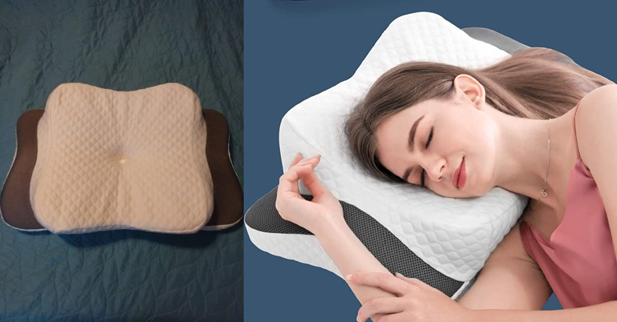 This Contour Pillow Can Help Relieve Neck Pain and Help Keep You From Snoring As You Sleep