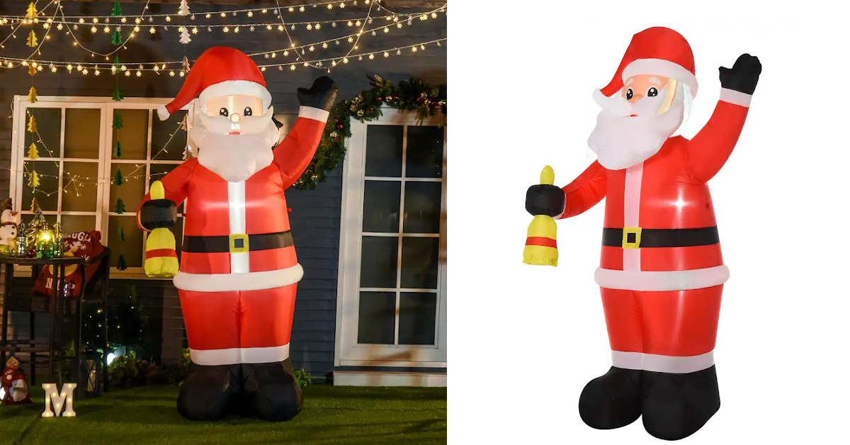 Home Depot Is Selling An 8-Foot Inflatable Santa Claus To Make Your Yard A Bit More Jolly This Holiday Season