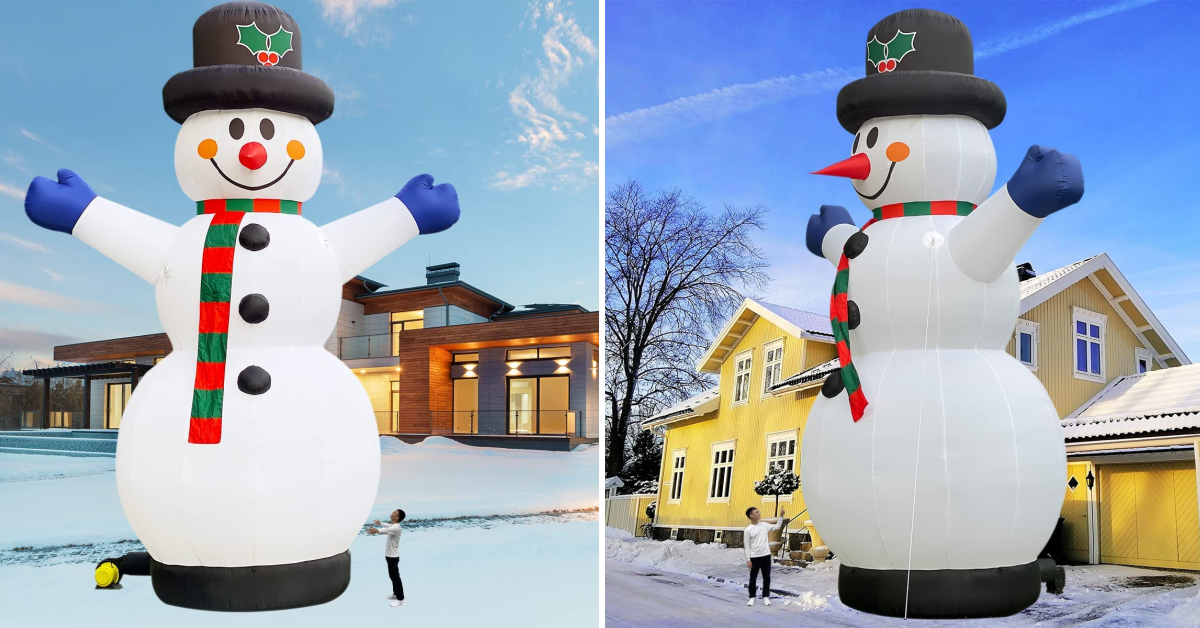 You Can Get A 40 Foot Tall Inflatable Snowman That You Can Put in Your Yard for The Holidays