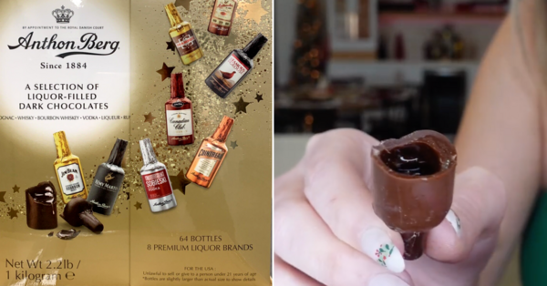 This Holiday Gift Box Is Stuffed With Mini Chocolate Bottles Filled With Your Favorite Liquor  