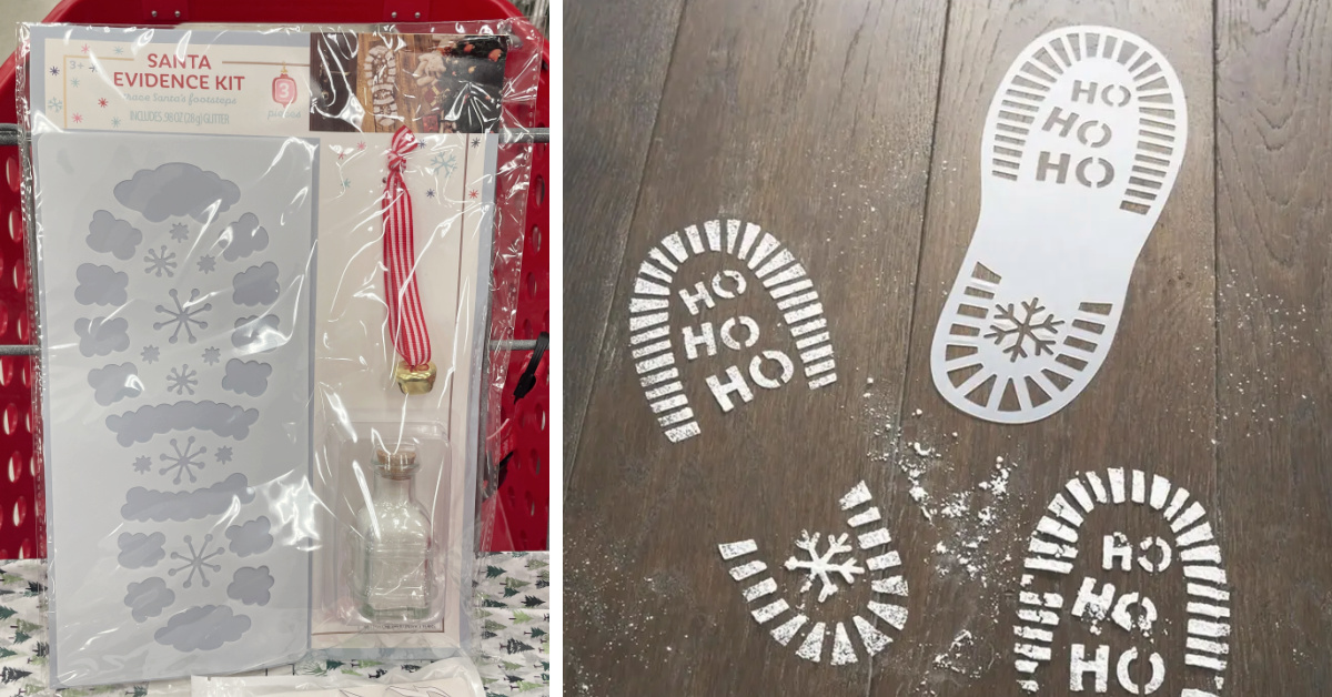 Target is Selling A $3 Snowy Santa Footprint Kit So You Can Surprise Your Kids on Christmas Morning