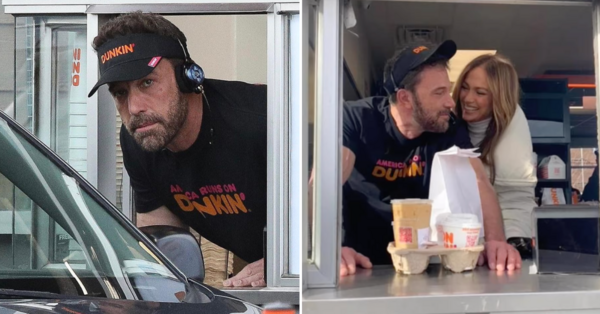 Ben Affleck and Jennifer Lopez Surprised Customers While Serving Orders at A Dunkin’ Drive-Thru