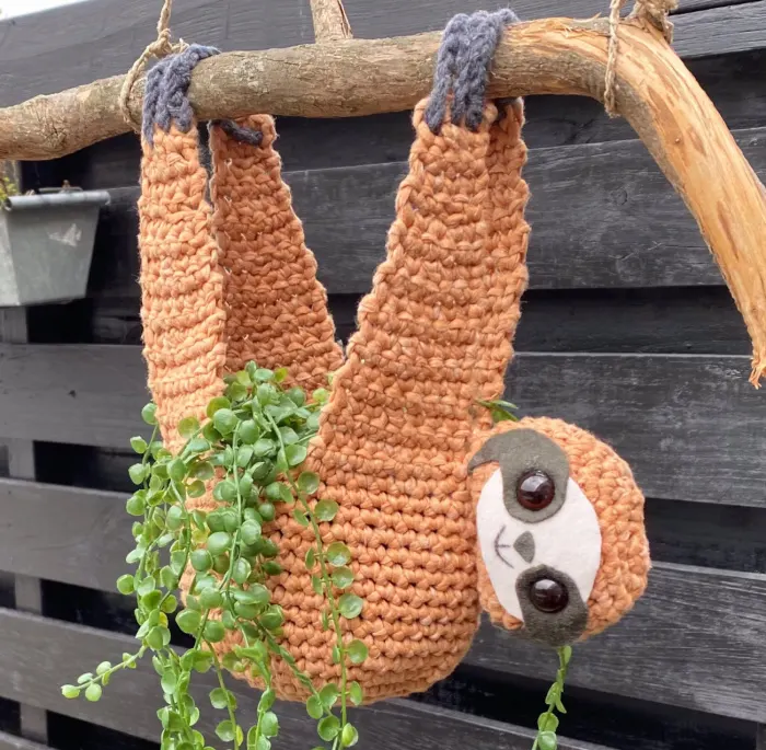 Handmade Crochet Adorable/cute Sloth Plant Holder, Baby Nursery