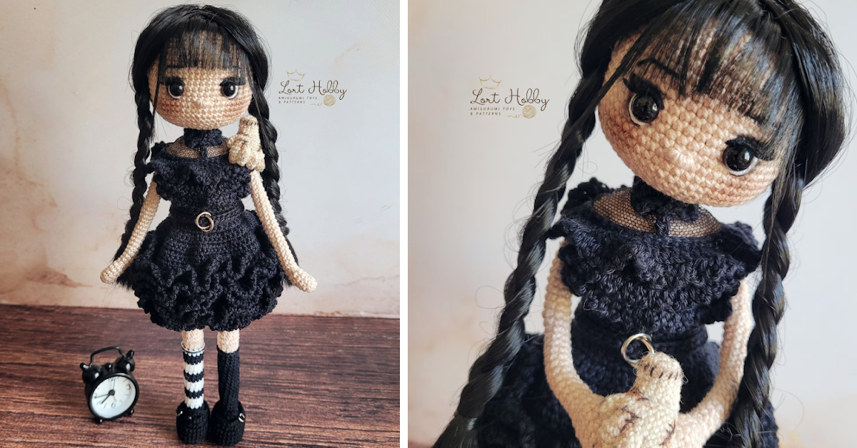You Can Crochet A Wednesday Addams Doll And It’s Absolutely Adorbs