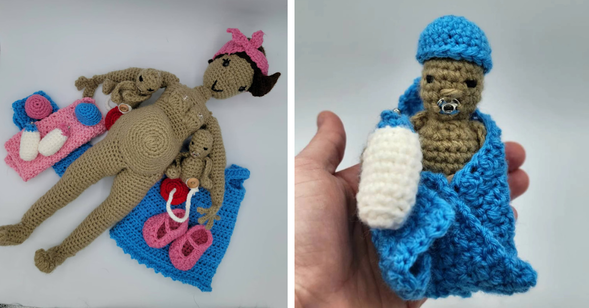 This Woman Makes Crocheted Dolls That “Give Birth” To Babies And They Are Incredible
